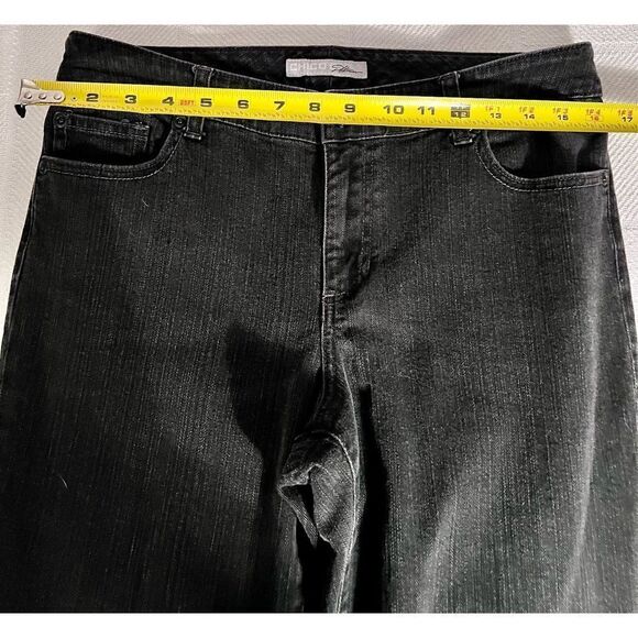 Chicos Platinum Black Wash Denim Jeans Womens Size 1.5 See Measurements - Picture 8 of 11